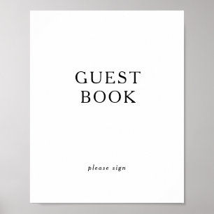 Klassisches minimalistisches Gästebuch-Schild Poster