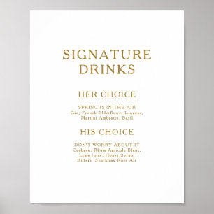 Klassisches minimalistisches goldenes Signature-Dr Poster