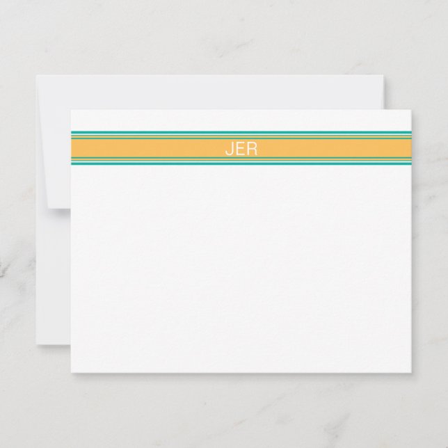 Klassisches Minimalistisches Mit Monogramm schlich Mitteilungskarte (Vorderseite)