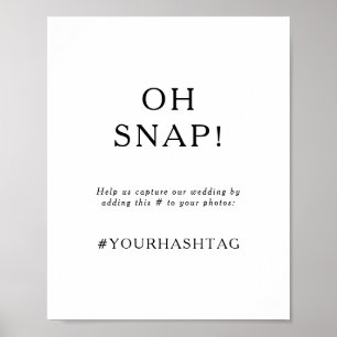 Klassisches minimalistisches Oh-Snap-Hochzeits-Has Poster