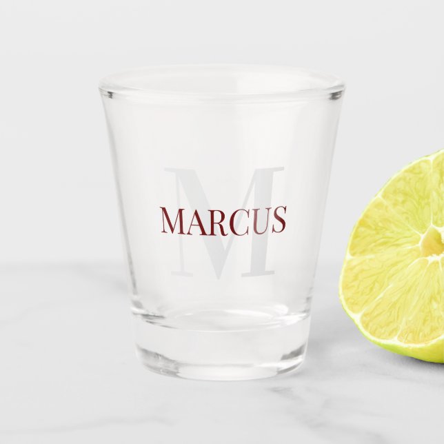 Klassisches Minimalistisches Personalisiertes Mono Schnapsglas (Vorderseite)