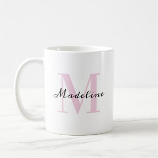 Klassisches minimalistisches Rosa und Schwarzes Mo Kaffeetasse