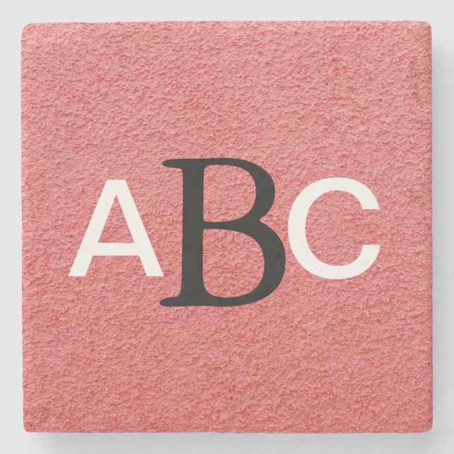 Klassisches Mit Monogramm Steinuntersetzer (Vorderseite)