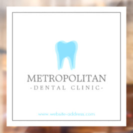 Klassisches Modern Dentist Tooth Logo auf Weiß Fensteraufkleber
