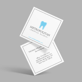 Klassisches Modern Dentist Tooth Logo auf Weiß Quadratische Visitenkarte