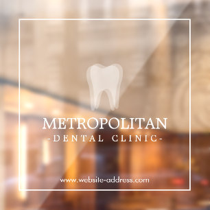 Klassisches Modern Dentist Tooth Logo Fensteraufkleber