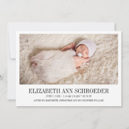 Klassisches & modernes Baby Foto Geburtserklärung Ankündigung