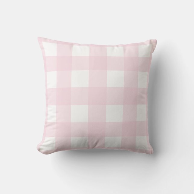 Klassisches modernes Bauernhaus Soft Pink Buffalo  Kissen (Vorderseite)