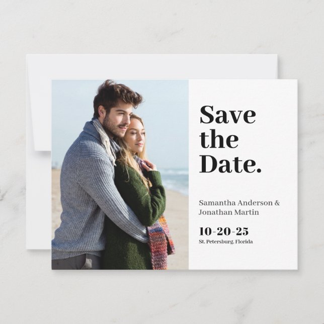 Klassisches modernes Budget-Foto Save-the-Date Save The Date (Vorderseite)