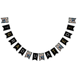 Klassisches modernes Foto Silber, Gold, Schwarz Wimpelkette
