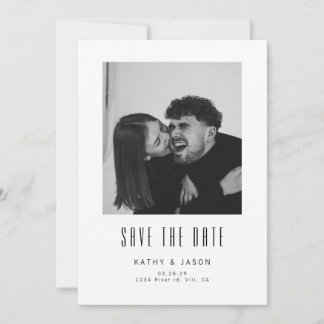 Klassisches modernes Hochzeitsfoto Save The Date