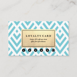 Klassisches modernes Muster Gold Accent Blue Loyal Visitenkarte