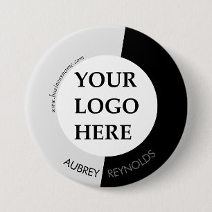 Klassisches, modernes Schwarz-Weiß-Logo Button