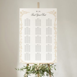 Klassisches Monogram Blush Wappen Elegante Hochzei Poster