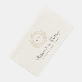 Klassisches Monogram Blush Wappen Elegante Hochzei Serviette