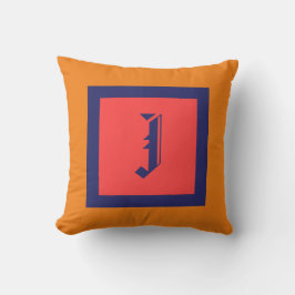 KLASSISCHES MONOGRAM J BLAUE GRENZE KISSEN