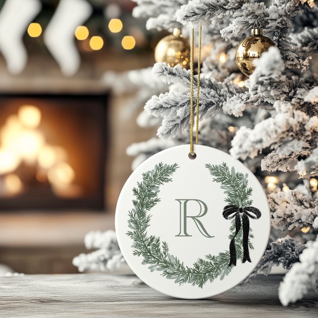 Klassisches Monogram-Wappen-Papier Napkins Keramik Ornament (Von Creator hochgeladen)