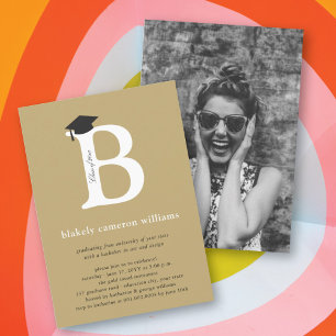 Klassisches Monogramm Alphabet B Foto Abschlussfei Einladung