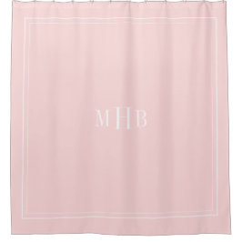 Klassisches Monogramm auf Petalrosa, benutzerdefin Duschvorhang