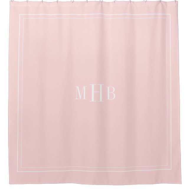 Klassisches Monogramm auf Petalrosa, benutzerdefin Duschvorhang (Vorderseite)