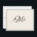 Klassisches Monogramm Ecru & Sepia-Geblüht Skript Dankeskarte<br><div class="desc">Elegante, berufliche Ecru &Sepia Blühte Skript mit Monogramm Wohnung Dankeschön-Karte gibt eine sehr klassische alte Welt Gefühl. Ideal für Geschäftskorrespondenz. Das sind flache Mitteilungskarten. Wenn Sie geklappte Karten gewollt haben, gehen Sie zum unteren Ende der Seite, wo es steht "Transfer dieses Design" und wählen Sie Geflossen danke Karte.</div>