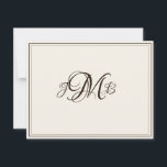 Klassisches Monogramm Ecru & Sepia-Geblüht Skript Dankeskarte<br><div class="desc">Elegante, berufliche Ecru &Sepia Blühte Skript mit Monogramm Wohnung Dankeschön-Karte gibt eine sehr klassische alte Welt Gefühl. Ideal für Geschäftskorrespondenz. Das sind flache Mitteilungskarten. Wenn Sie geklappte Karten gewollt haben, gehen Sie zum unteren Ende der Seite, wo es steht "Transfer dieses Design" und wählen Sie Geflossen danke Karte.</div>