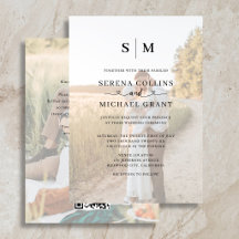 Klassisches Monogramm Foto Herz Schrift Hochzeit