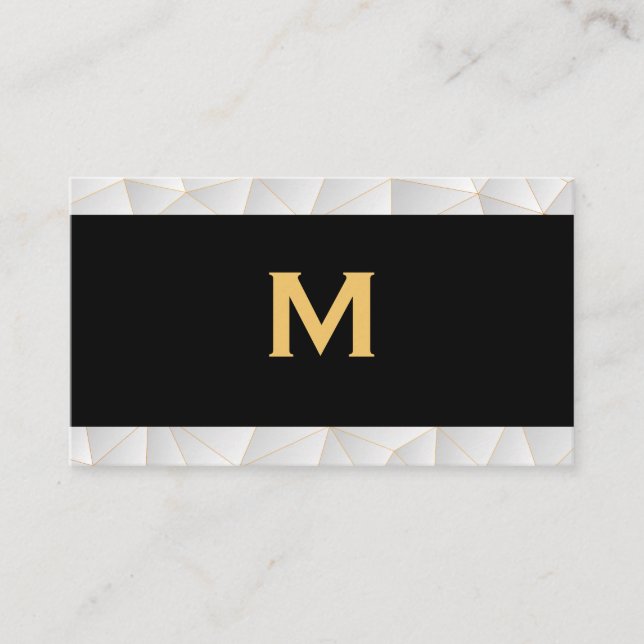 Klassisches Monogramm | Geometrisches Trimm modern Visitenkarte (Vorderseite)