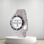 Klassisches Monogramm-Geschenk Armbanduhr<br><div class="desc">Dieses Design wurde mithilfe von digitaler Kunst erstellt und kann in dem Bereich personalisiert sein, der zur Verfügung gestellt wird, oder indem Sie den Klick wählen, um weitere Optionen anzupassen und den Namen, die Initialen oder die Wörter zu ändern. Sie können auch die Textfarbe und den Textstil ändern oder den...</div>