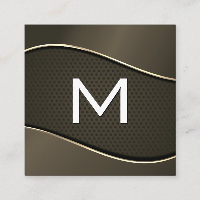 Klassisches Monogramm | Gradient Background Mesh Quadratische Visitenkarte (Vorderseite)