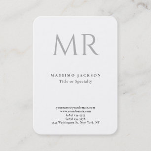 Klassisches Monogramm Grau Weiß Minimalistisch Sch Visitenkarte