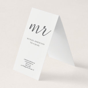 Klassisches Monogramm Grau Weiß Minimalistisch Sch Visitenkarten
