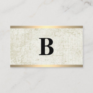 Klassisches Monogramm Grunge Gold Metal Trimm Visitenkarte