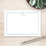 Klassisches Monogramm Hellblau-Rand Briefpapier No Mitteilungskarte<br><div class="desc">Dieses Design verfügt über einen dünnen doppelten Rand mit Platz für ein Monogramm und Namen/Text oben. Klicken Sie auf die Schaltfläche "Anpassen", wenn Sie die Designelemente anpassen und/oder den Text weiter ändern möchten! Variationen dieses Designs, zusätzliche Farben sowie koordinierte Produkte sind in unserem Shop erhältlich: zazzle.com/store/doodlelulu. Kontaktieren Sie uns, wenn...</div>