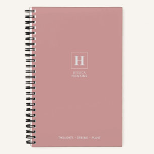 Klassisches Monogramm in Dusty Rose Notizbuch