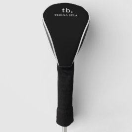 Klassisches Monogramm Minimal Schwarz und Weiß Ele Golf Headcover
