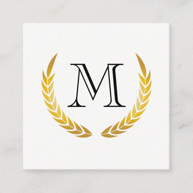 Klassisches Monogramm mit Chic Decorative Elements Quadratische Visitenkarte (Vorderseite)