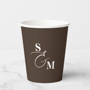 Klassisches Monogramm Moderne Et-Zeichen-Hochzeit Pappbecher
