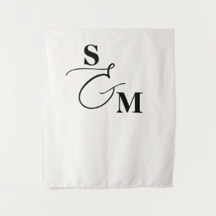 Klassisches Monogramm Moderne Schriftart Et-Zeiche Wandteppich