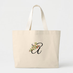 Klassisches Monogramm Rot-Weiß-Blumen-Geschenk für Jumbo Stoffbeutel