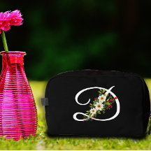 Klassisches Monogramm Rot-Weiß-Blumen-Geschenk für
