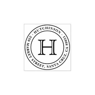 Klassisches Monogramm-Siegel-runde Gummistempel