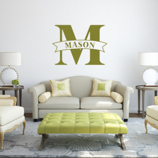 Klassisches Monogramm und Banner XL Wall Decal