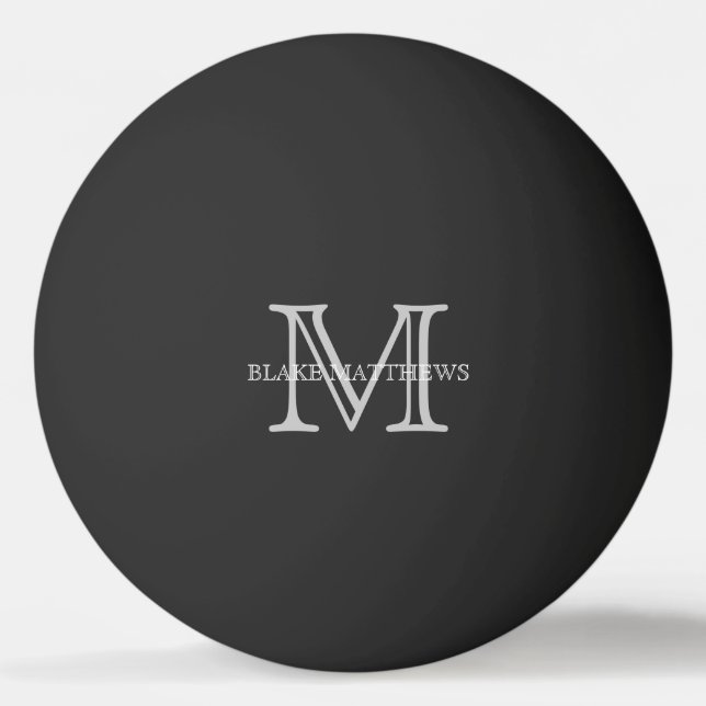Klassisches Monogramm und Name Tischtennisball (Vorderseite)