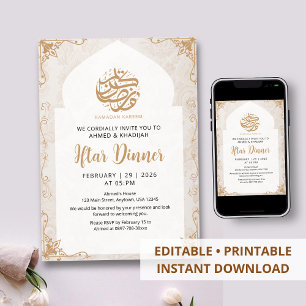 Klassisches Moscheenbogen-Ornament Ramadan Iftar-D Einladung