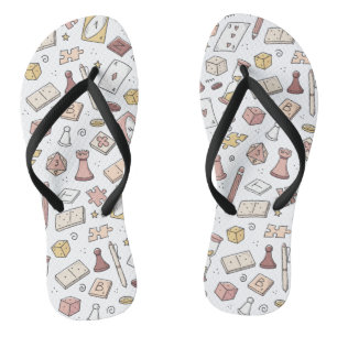 Klassisches Motherboard Game Handgezeichnet Nahtlo Flip Flops