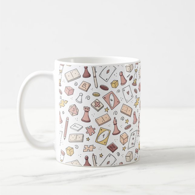 Klassisches Motherboard-Spielhandgezeichnet Nahtlo Kaffeetasse (Links)