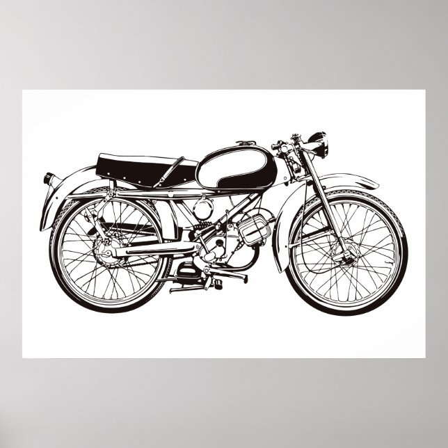 Klassisches Motorrad I Poster (Vorne)