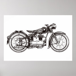 Klassisches Motorrad III Poster