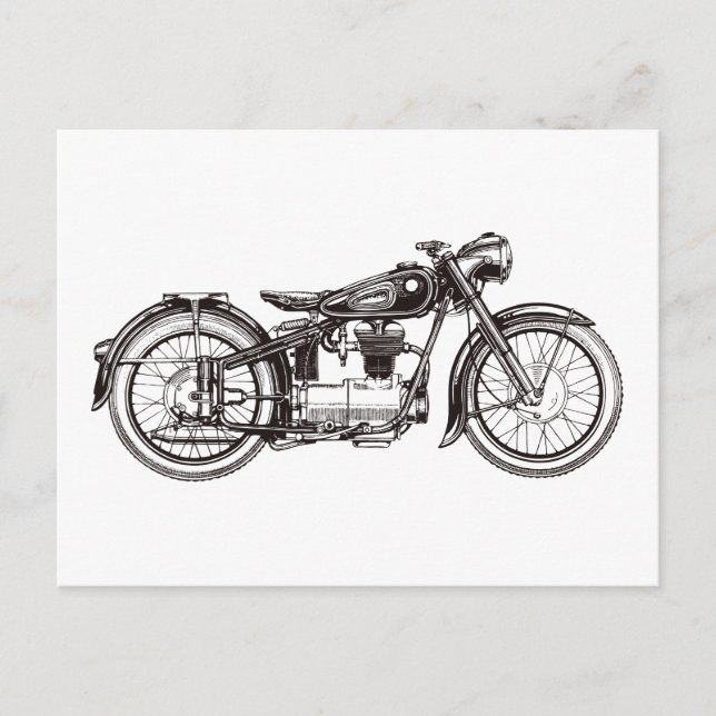 Klassisches Motorrad III Postkarte (Vorderseite)